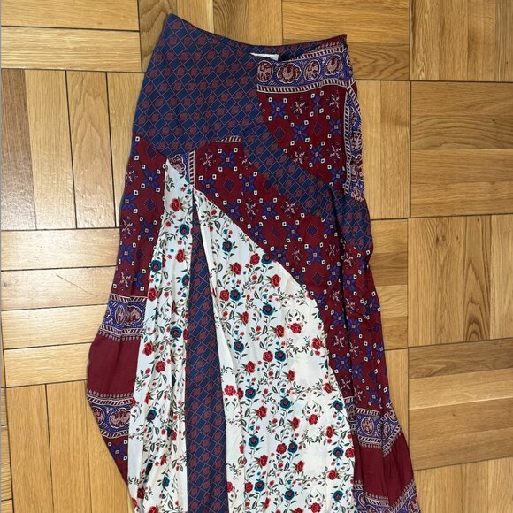 Sandro Dua Asymmetric Patchwork Midi Skirt (size XS) - Picture 4 of 4